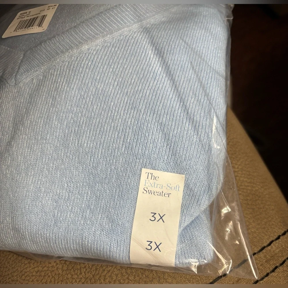 New Croft & Barrow women’s extra soft v neck sweater 3X 24 26 - Picture 3 of 4